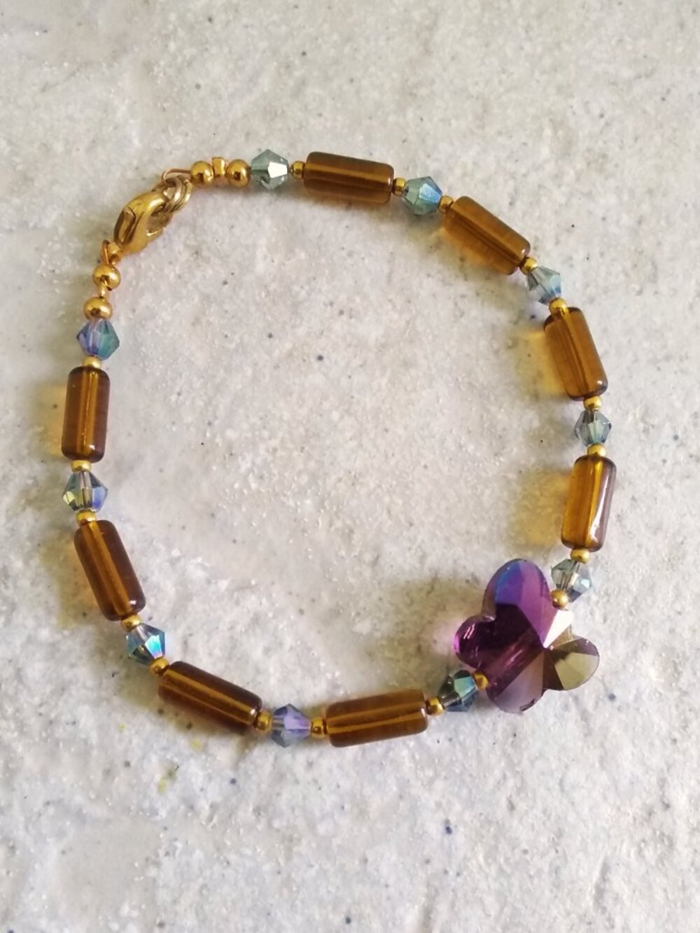 Handmade Slim Butterfly Bracelet - fits 7" wrist! Boho Girlie Feminine Festival